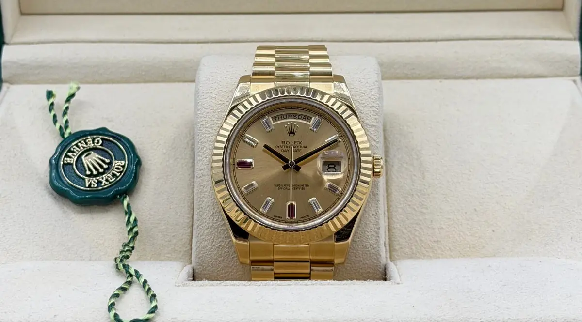 Rolex Day-Date II 218238 Champagne Ruby Diamond