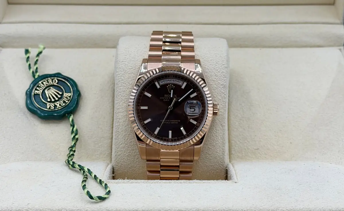 Rolex Day-Date 36 Chocolate Baton 118235